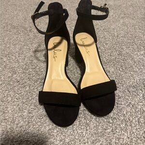 Lulu's Elegant Black Ankle Strap Heels
